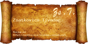 Zsatkovics Tivadar névjegykártya