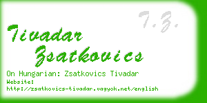 tivadar zsatkovics business card